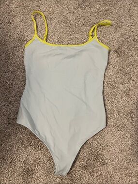 Intimately by Free People Basique Baby blue and yellow bodysuit